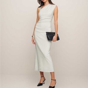 Reformation Amiah Knit Maxi Dress in Silver Sparkle NWOT